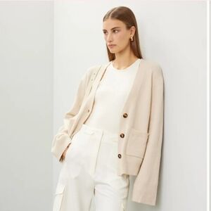 Sanctuary Warm My Heart Cream Fuzzy Cardigan Size XS